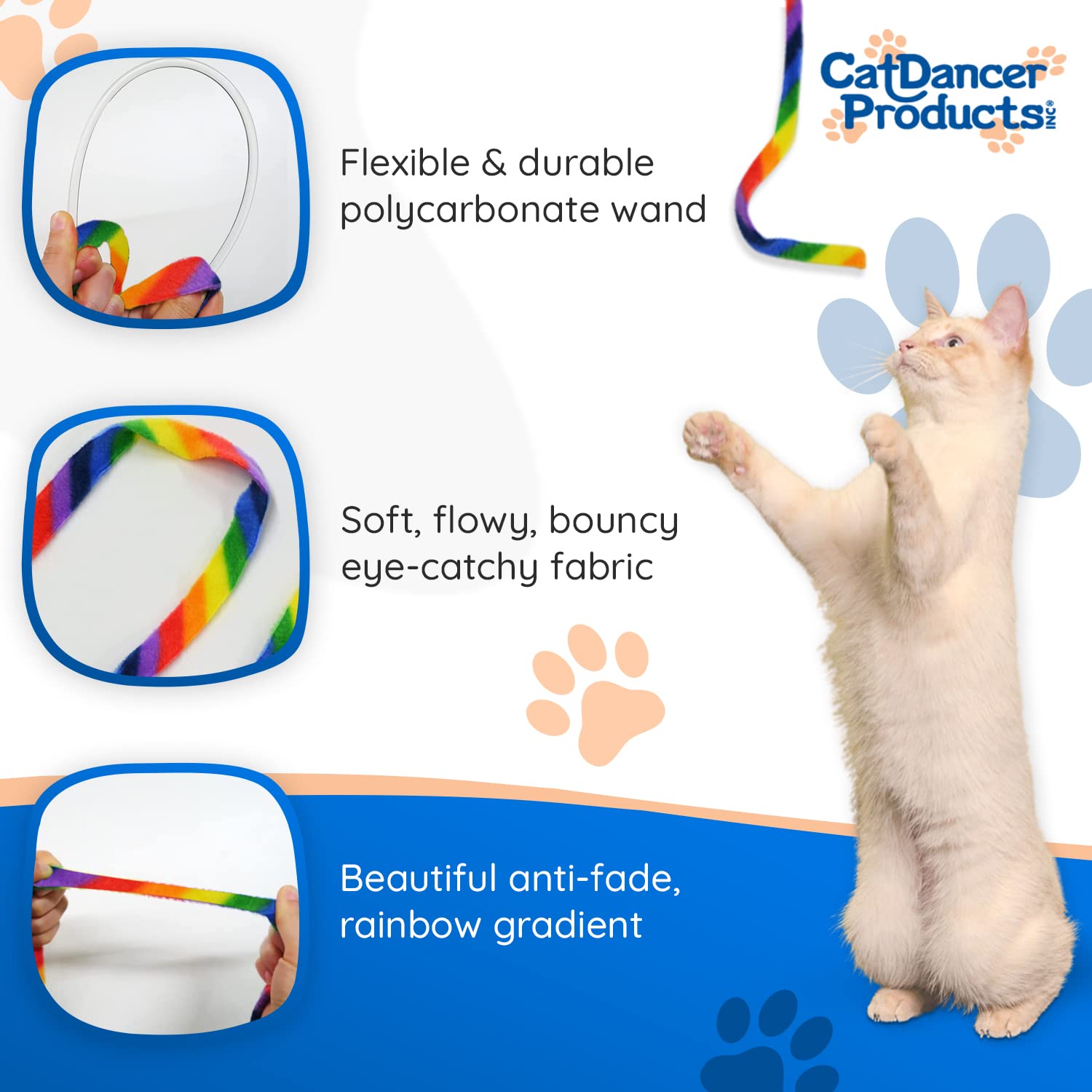 Cat Dancer jouet en usage avec chaton sautant, stimule exercice quotidien