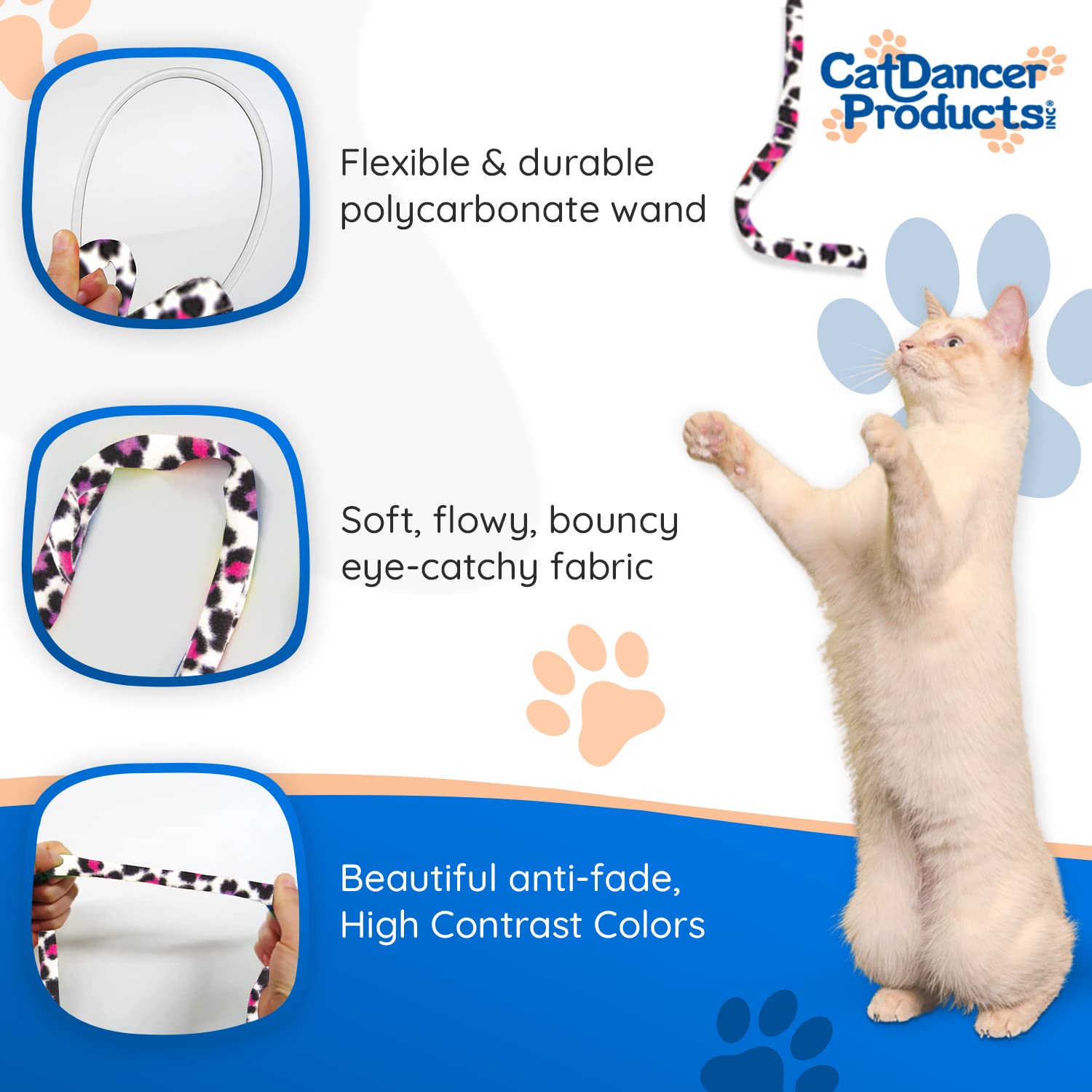 Chaton jouant avec Cat Dancer Jungle en action augmentant activité et amusement bénéfice exercice