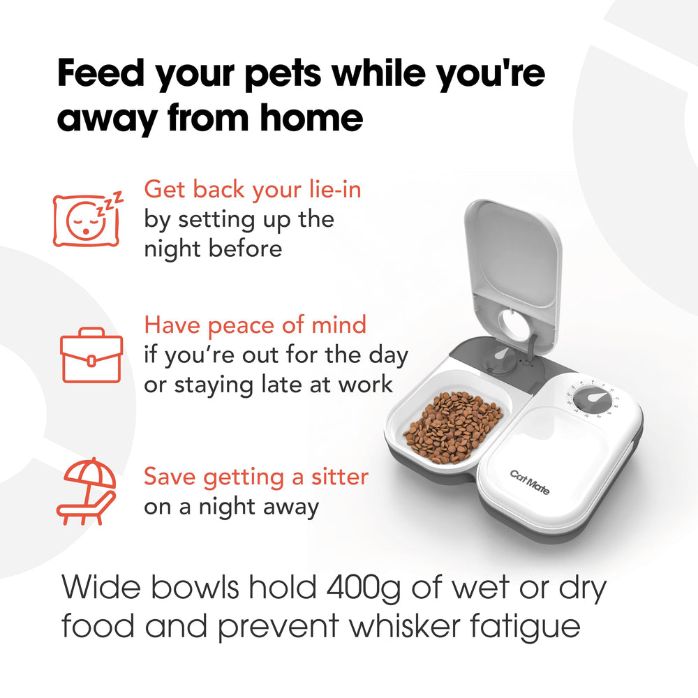 Cat Mate gros plan sur matière plastique durable pour nettoyage aisé