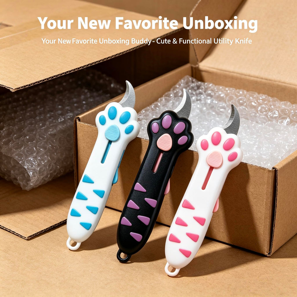 Cat Paw Box Cutter lot de trois pour avoir un cutter à plusieurs endroits