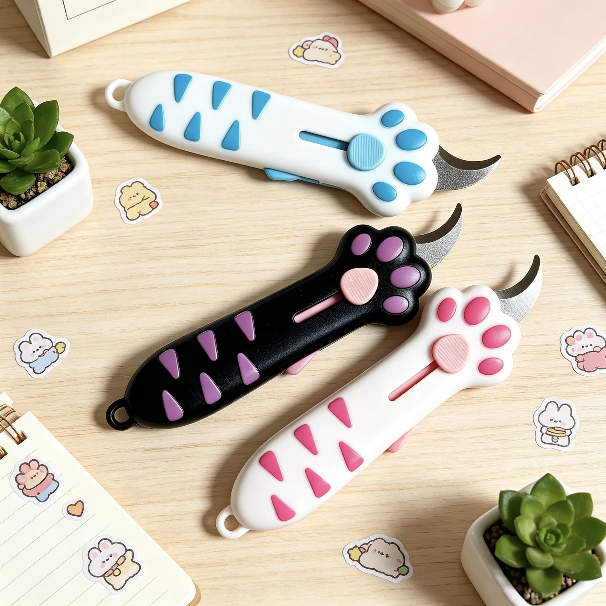 Cat Paw Box Cutter emballage montrant l'étiquette et les informations produit