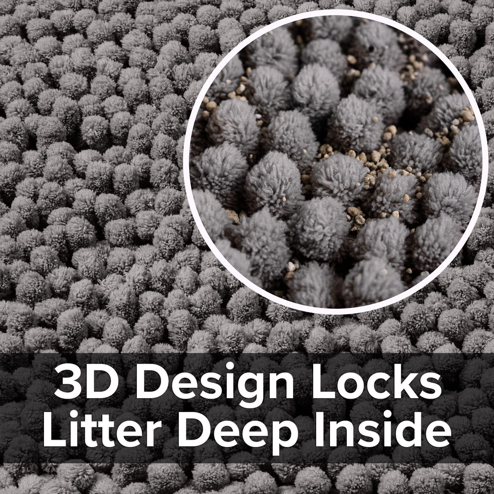 CatGuru gros plan microfibre 3D retient efficacement la litière