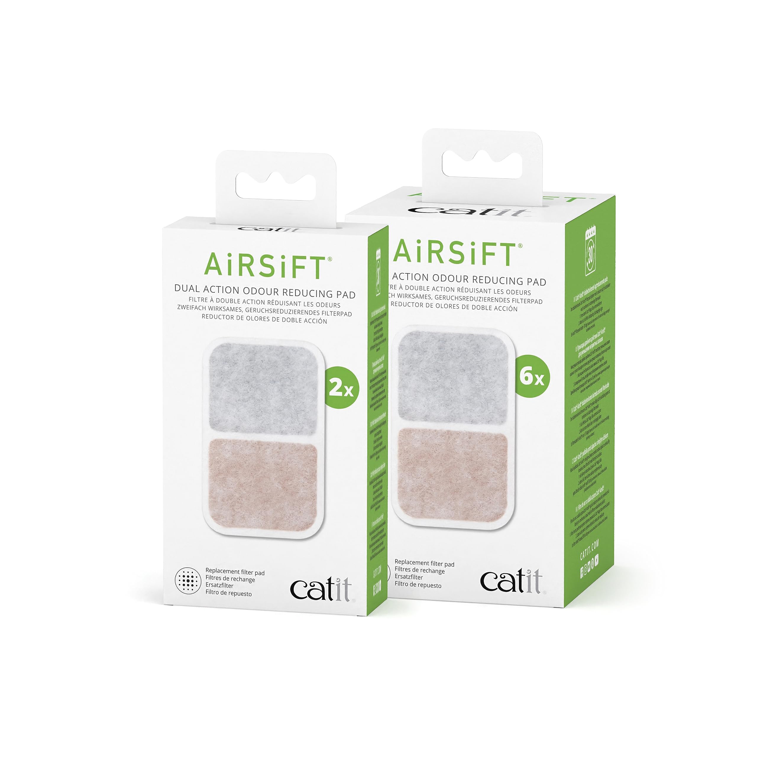 Catit étiquette technique affichant composition et durée d'utilisation