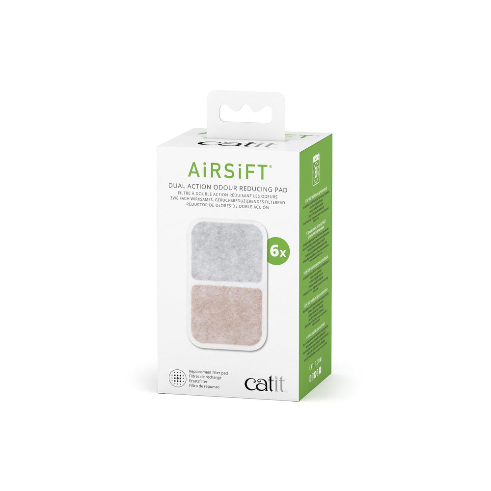 Catit emballage recto montrant le pack de 6 tampons et gain de confort