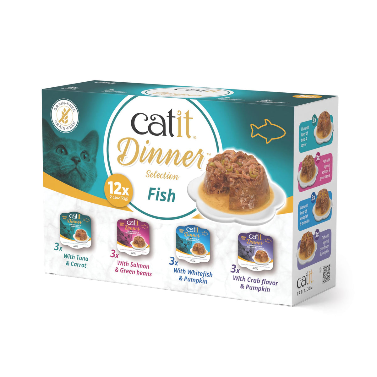 Catit image du packaging avant montrant le multipack et la variété des recettes