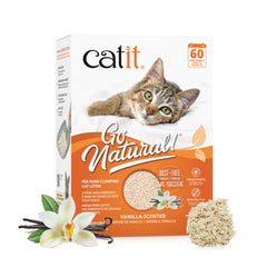 Catit emballage avant Go Natural montrant le produit naturel et l'économie d'utilisation