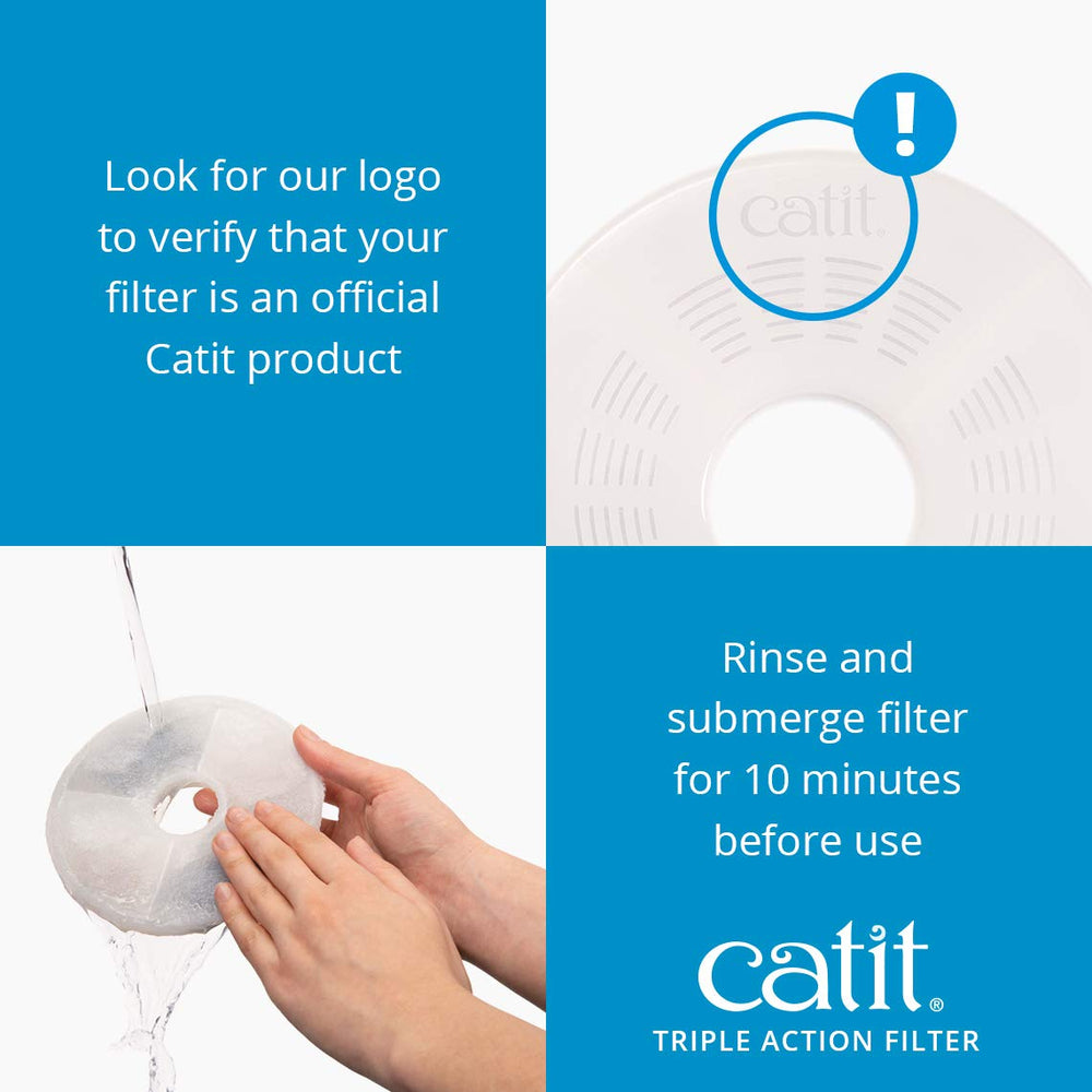 Catit comparaison taille du filtre à main, montre dimensions et facilité d'utilisation