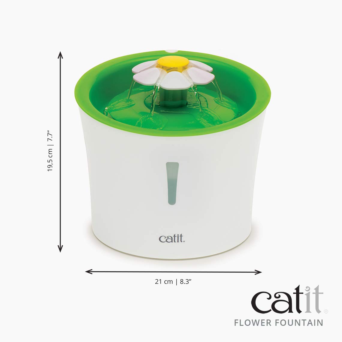 Catit mise en situation dans cuisine verte, design esthétique et discret