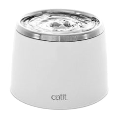 Catit fontaine acier vue de face montrant design et capacité pour plus d'hydratation