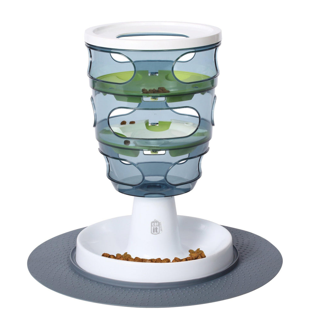 Catit Food Tree vue avant montrant la forme d'arbre et favorisant le jeu alimentaire