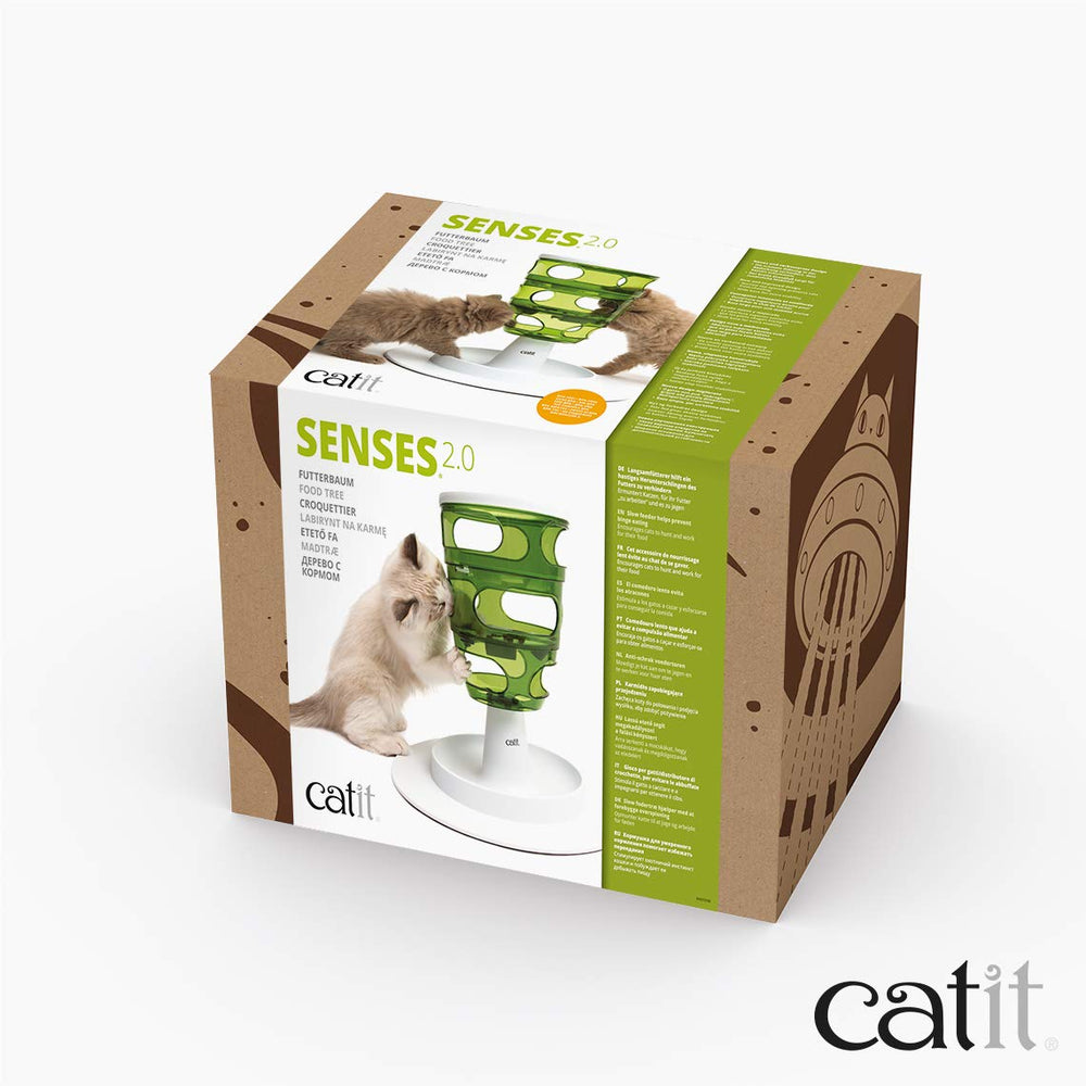 Catit Food Tree intégré dans un salon moderne stimulant l'activité