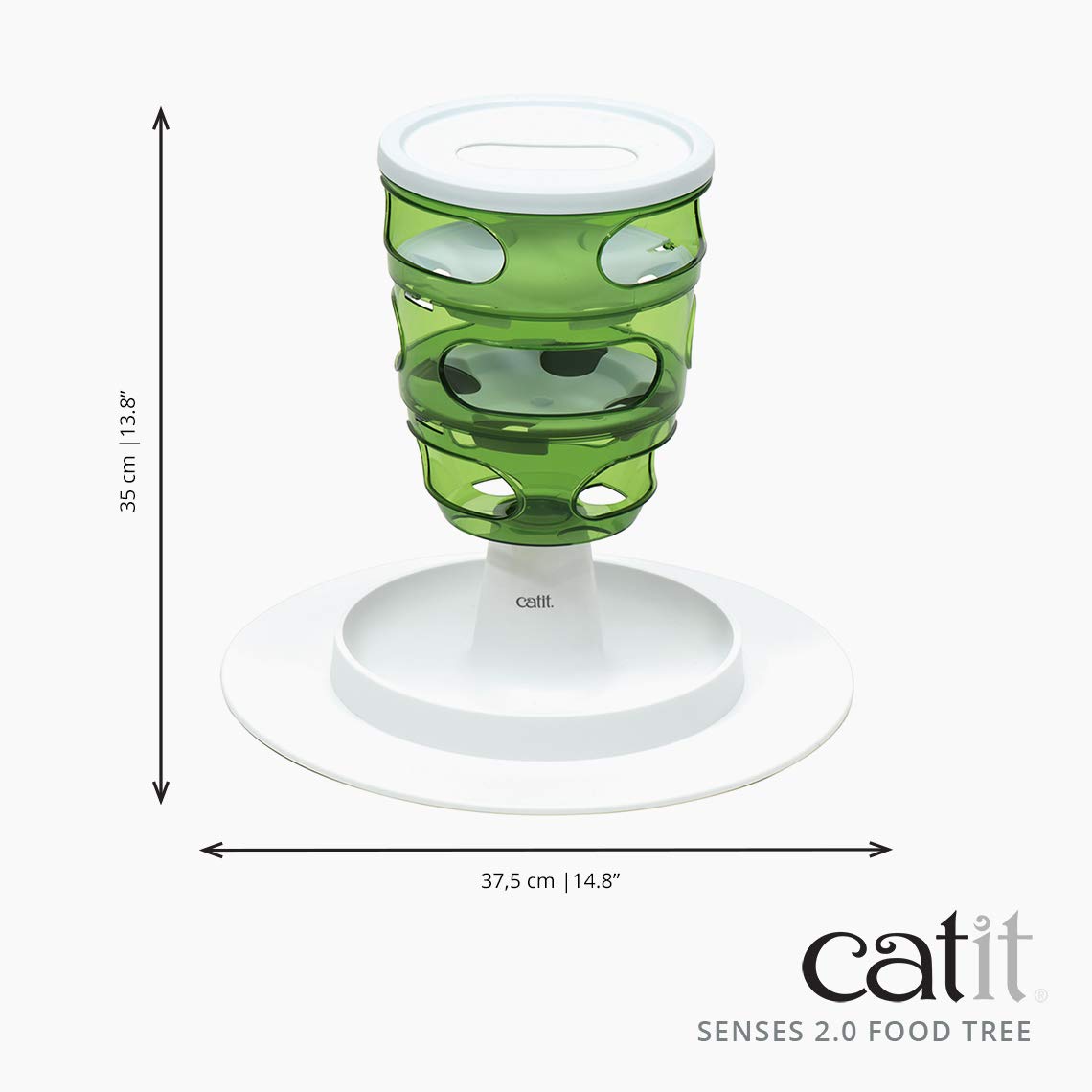 Catit Food Tree comparaison d'échelle montrant la taille réelle