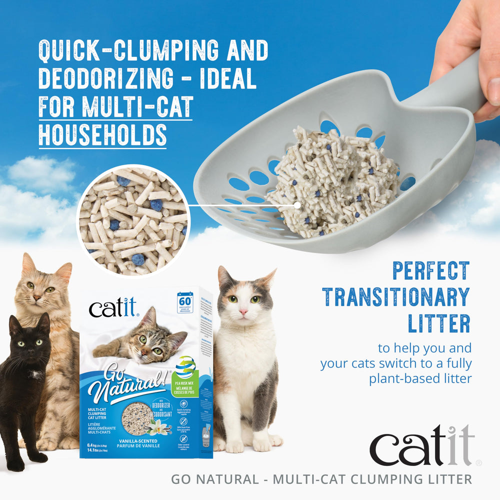 Chat utilisant Catit litière en situation montrant facilité d'entretien