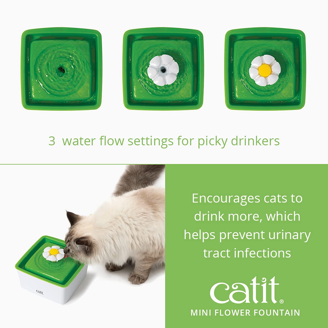 Catit mini flower pompe et filtre visibles pour eau plus propre