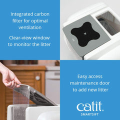Catit Smartsift filtre charbon intégré au sommet contrôlant efficacement les odeurs