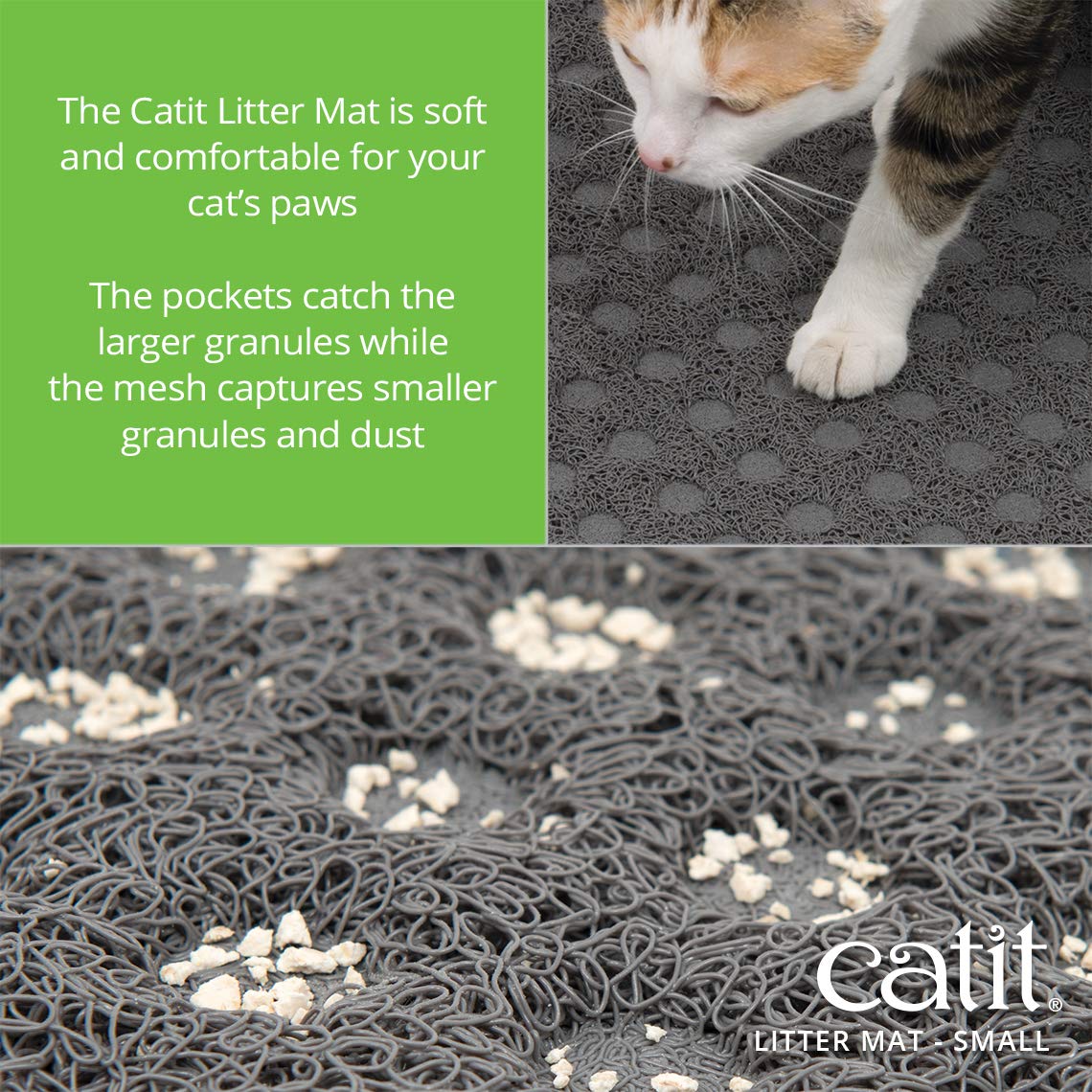 Catit gros plan texture attrape la litière et protège les pattes