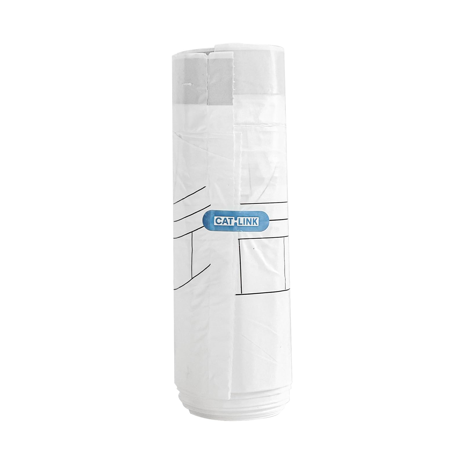 CATLINK sac comparé à une règle montrant taille 16,54×17,32 pouces pour ajustement précis