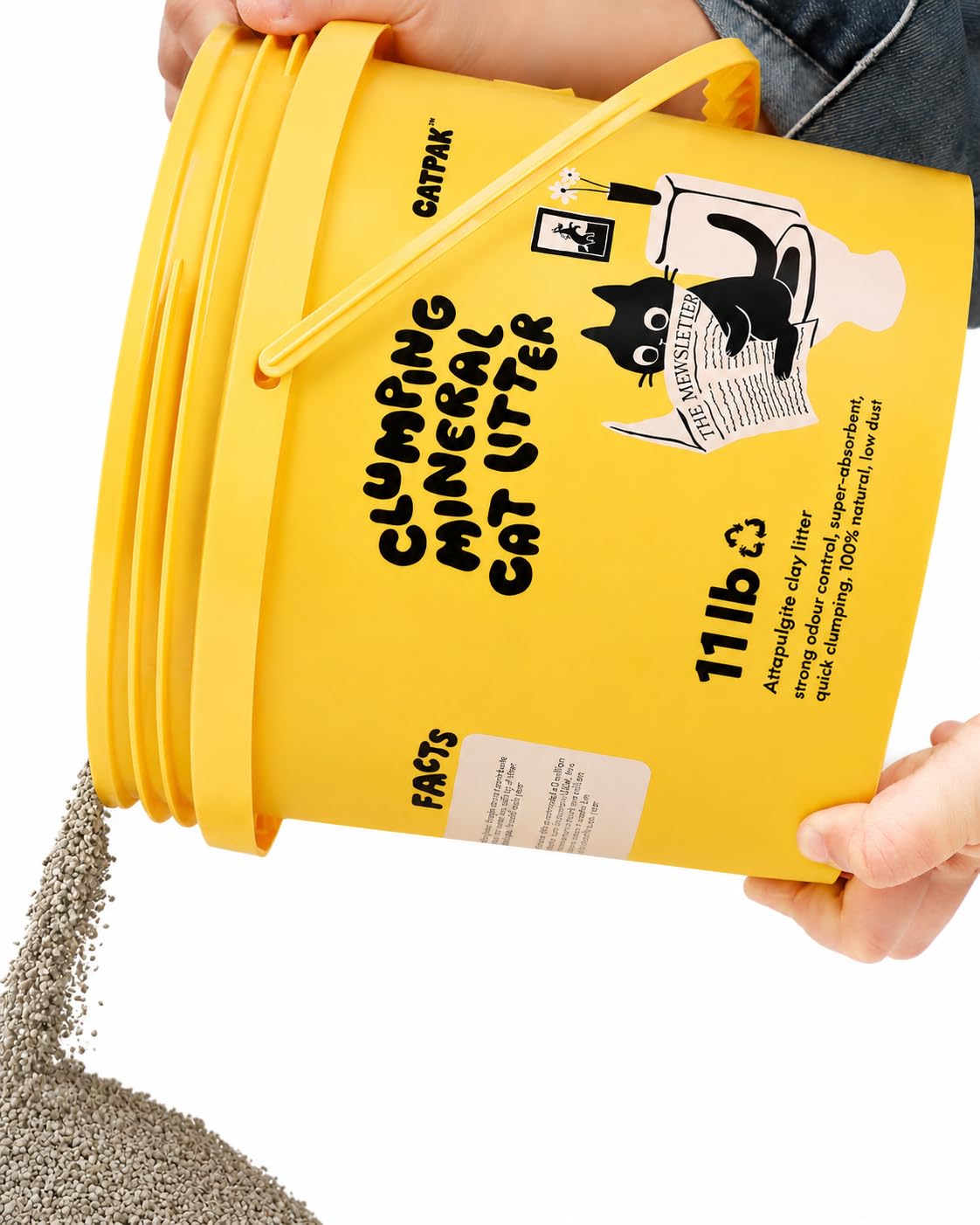 CATPAK motte compacte illustrant agglomération facile à retirer