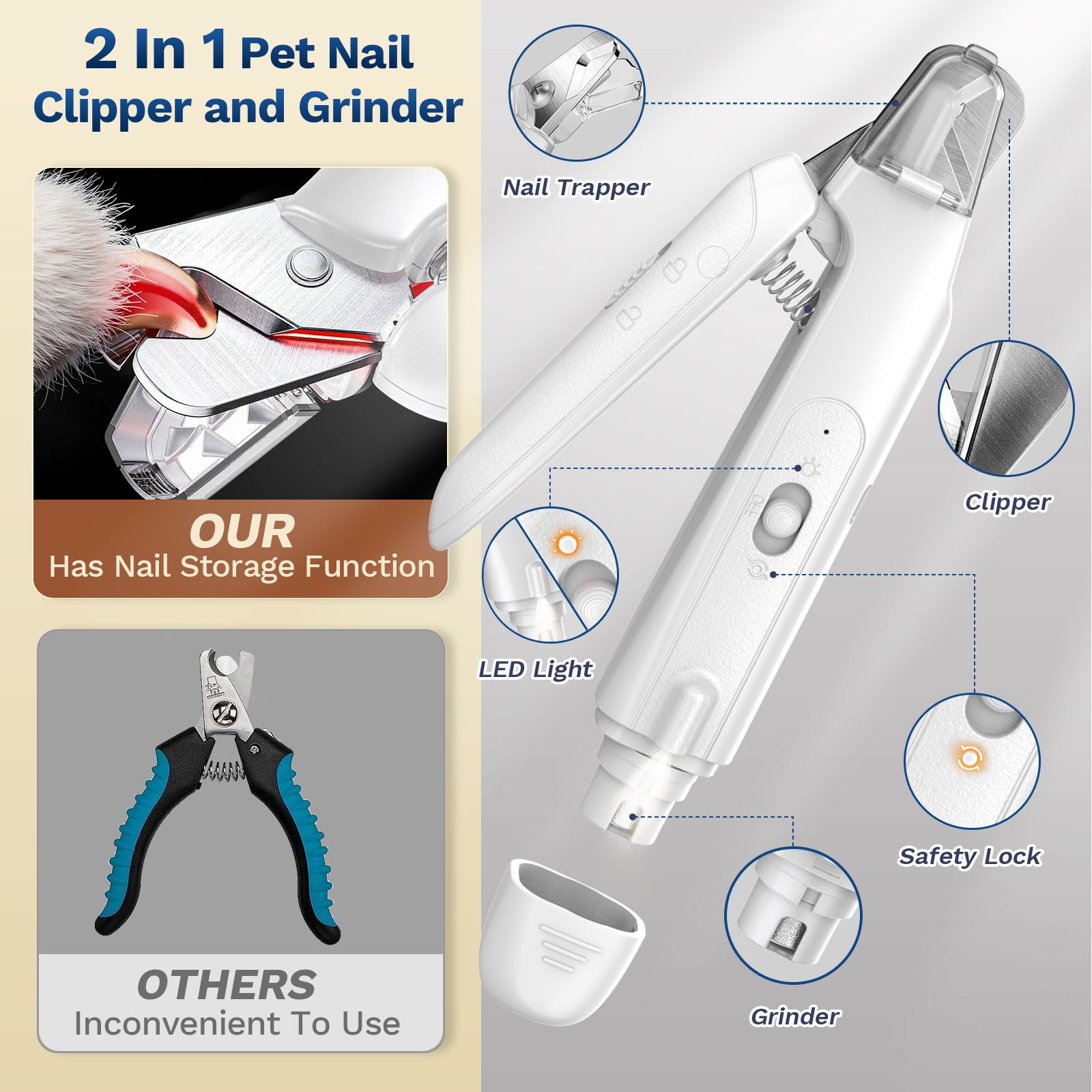 Catpick care comparaison taille main montrant ergonomie confortable