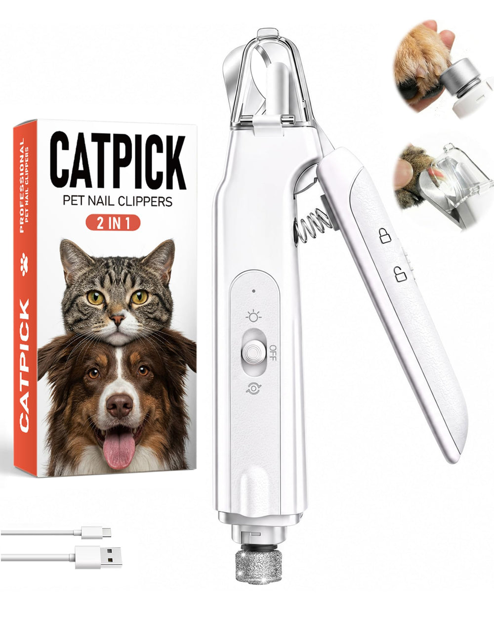 Catpick care vue frontale de l'appareil pratique et compacte