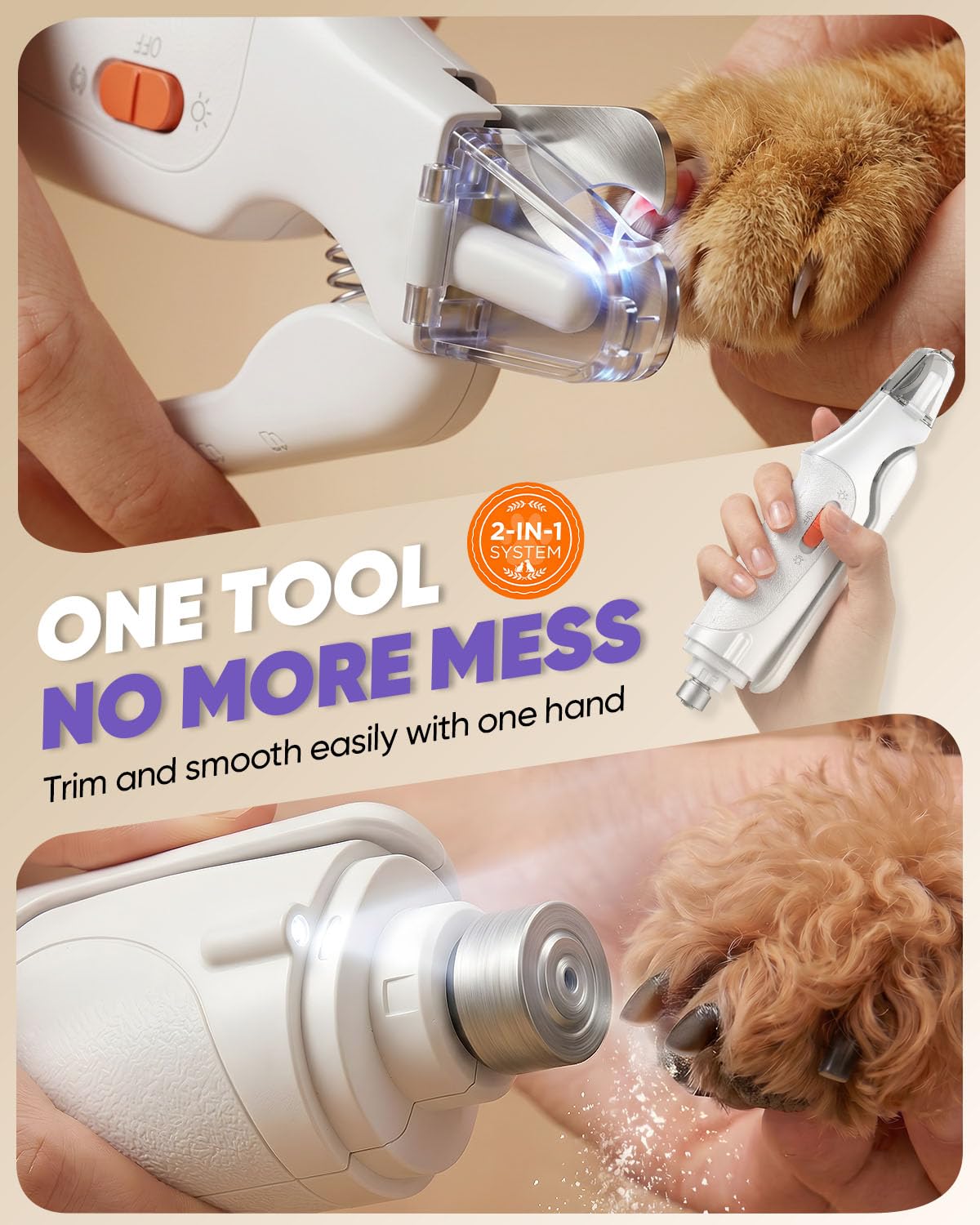 CATPICK meule intégrée visible, arrondit les ongles pour moins d’accrocs