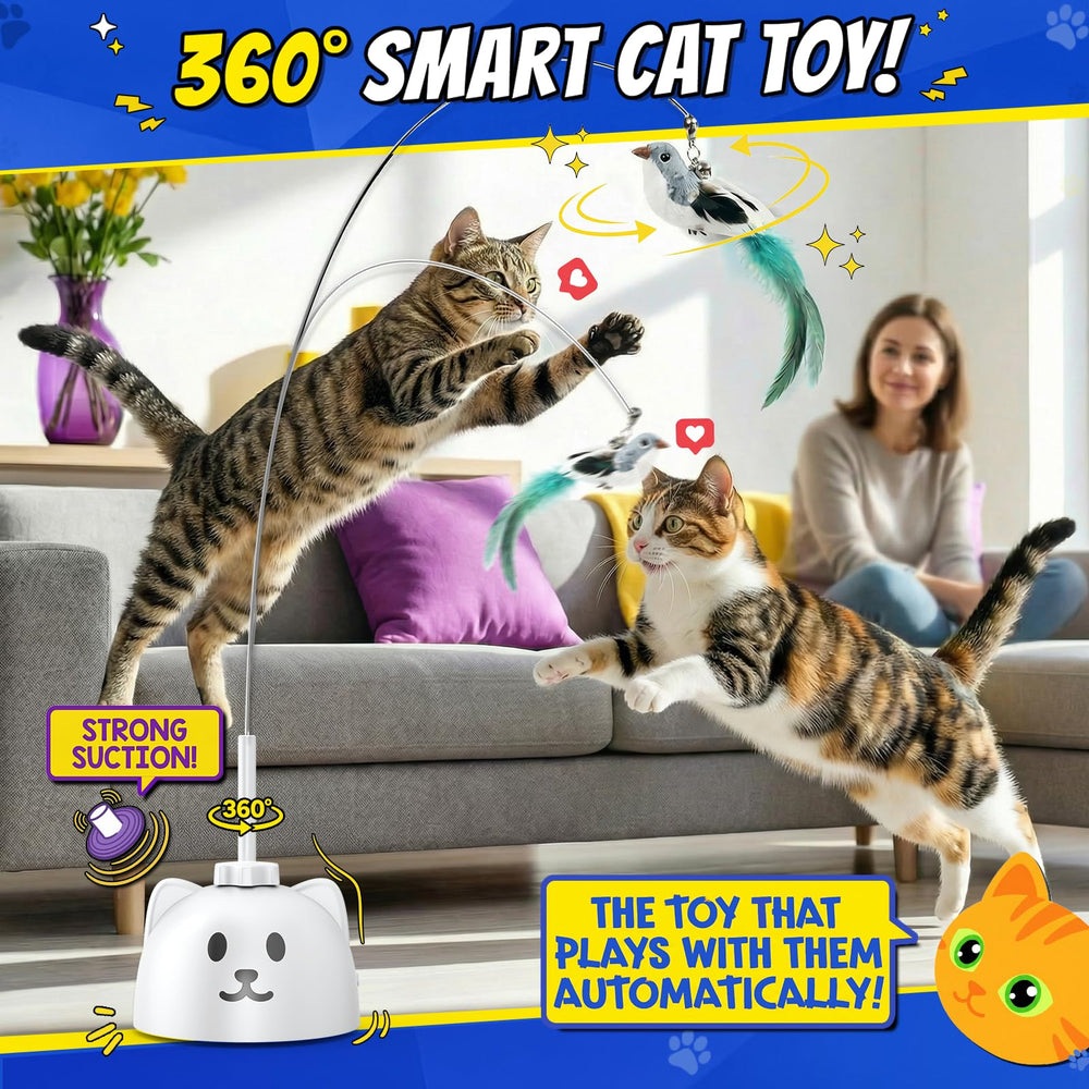 CATPICK gros plan de la plume motorisée pour stimulation naturelle