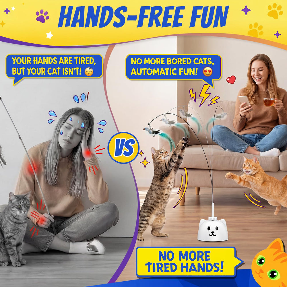 CATPICK chat en plein saut illustrant exercice et divertissement