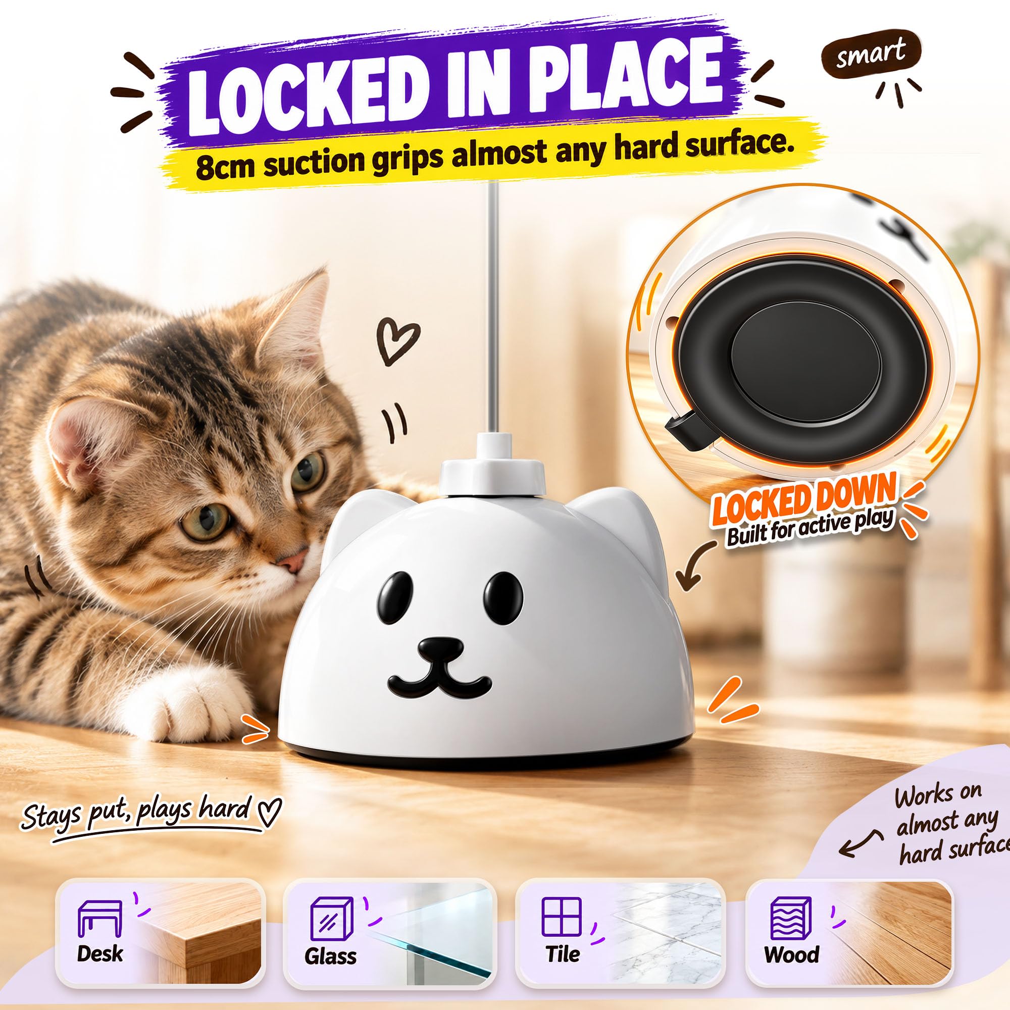 Catpick joy en action, chat qui saute pour stimuler l'exercice