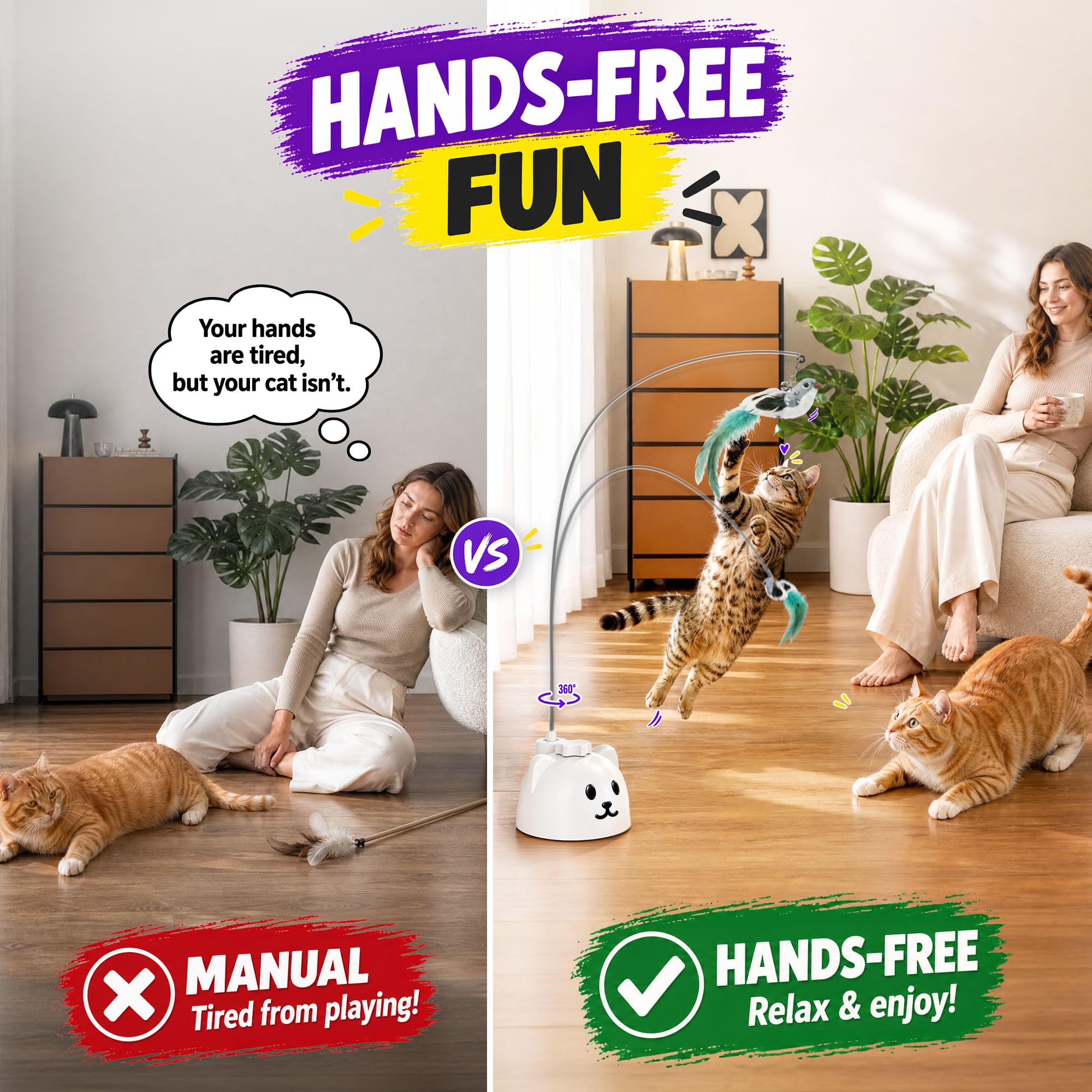 Catpick joy gros plan tige en silicone protégeant lors des contacts