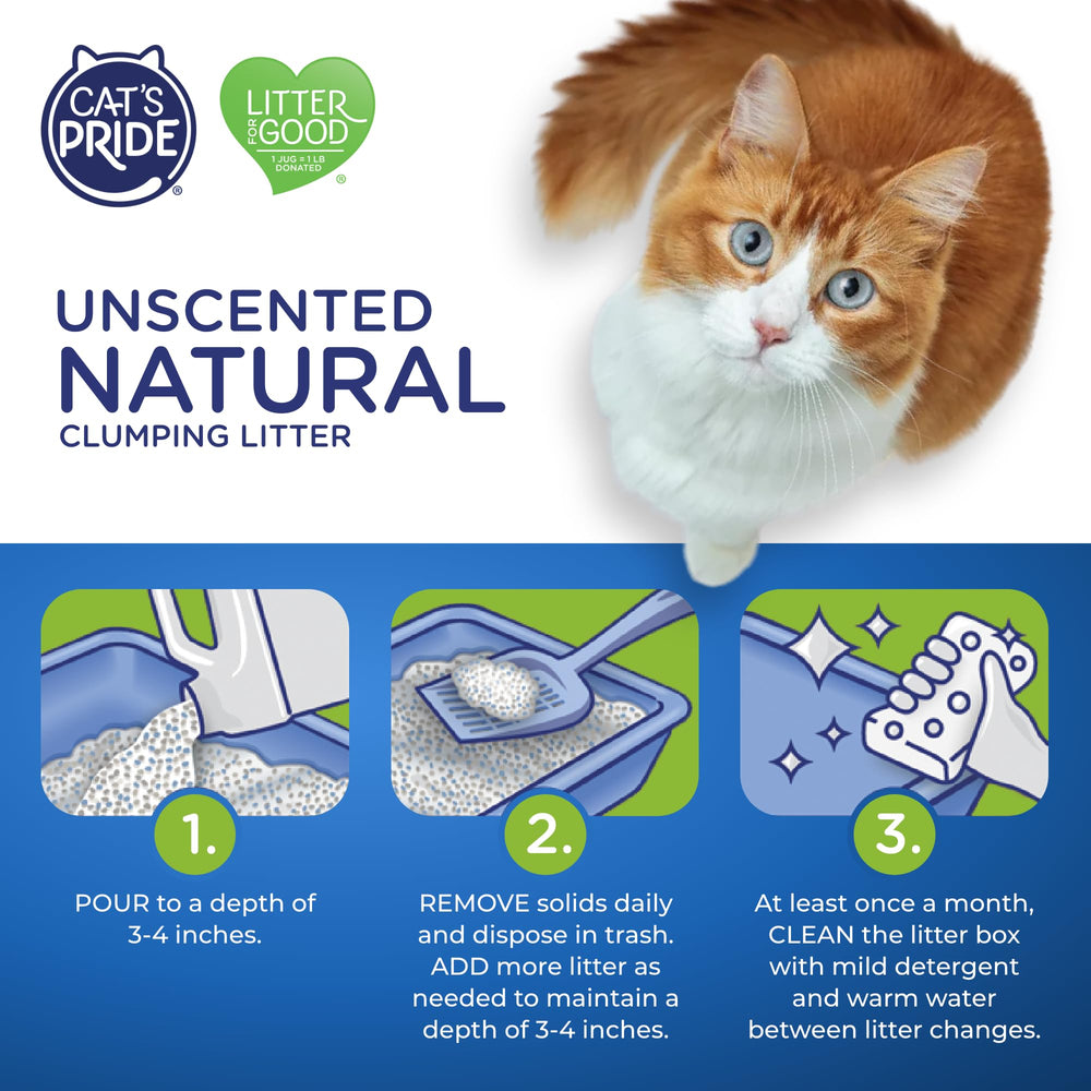 Cat's Pride étiquette lisible avec détails sur formule hypoallergénique