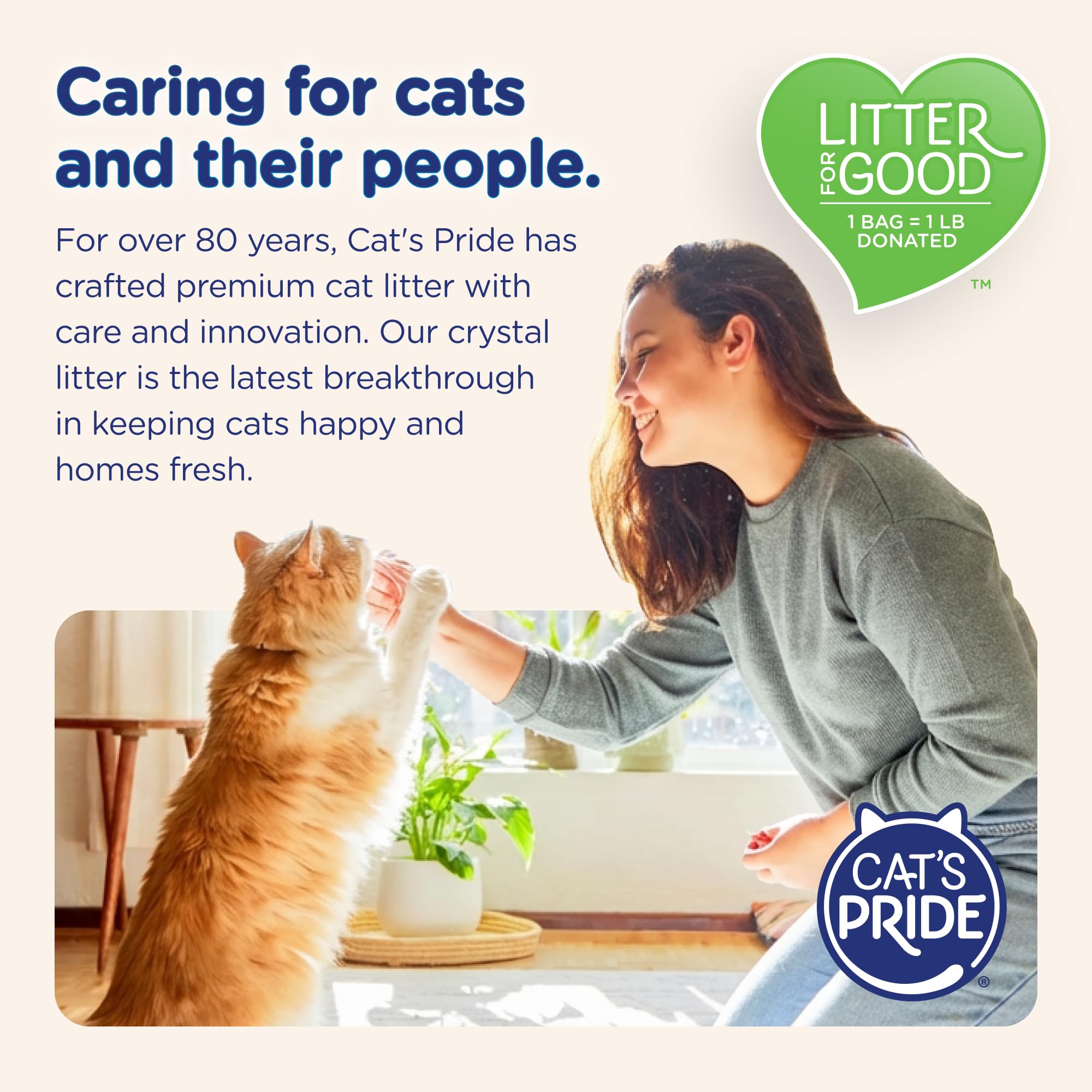 Cat's Pride étiquette produit détaillant caractéristiques et bénéfices