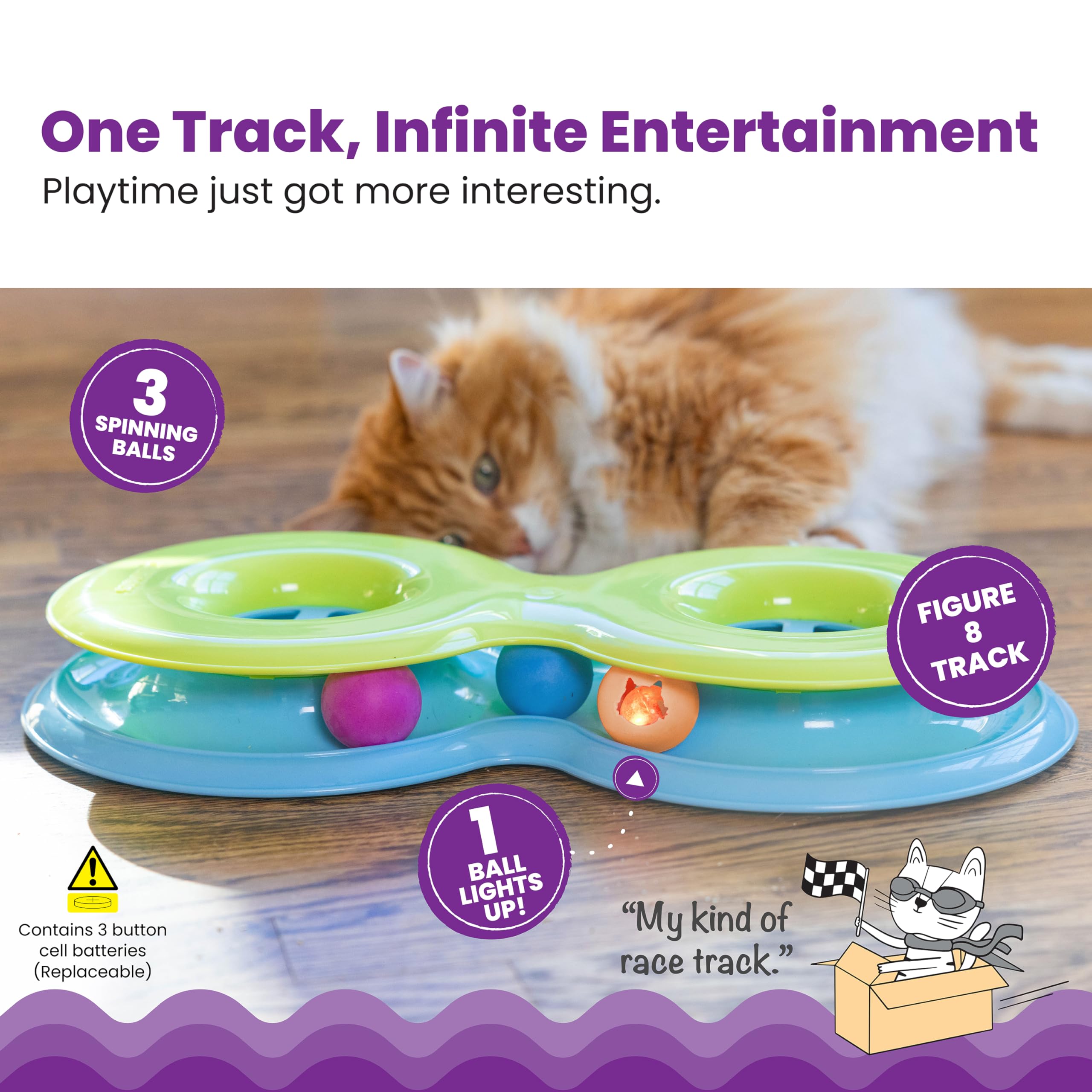 Catstages gros plan sur la boule lumineuse attirant l'attention et stimulant le jeu