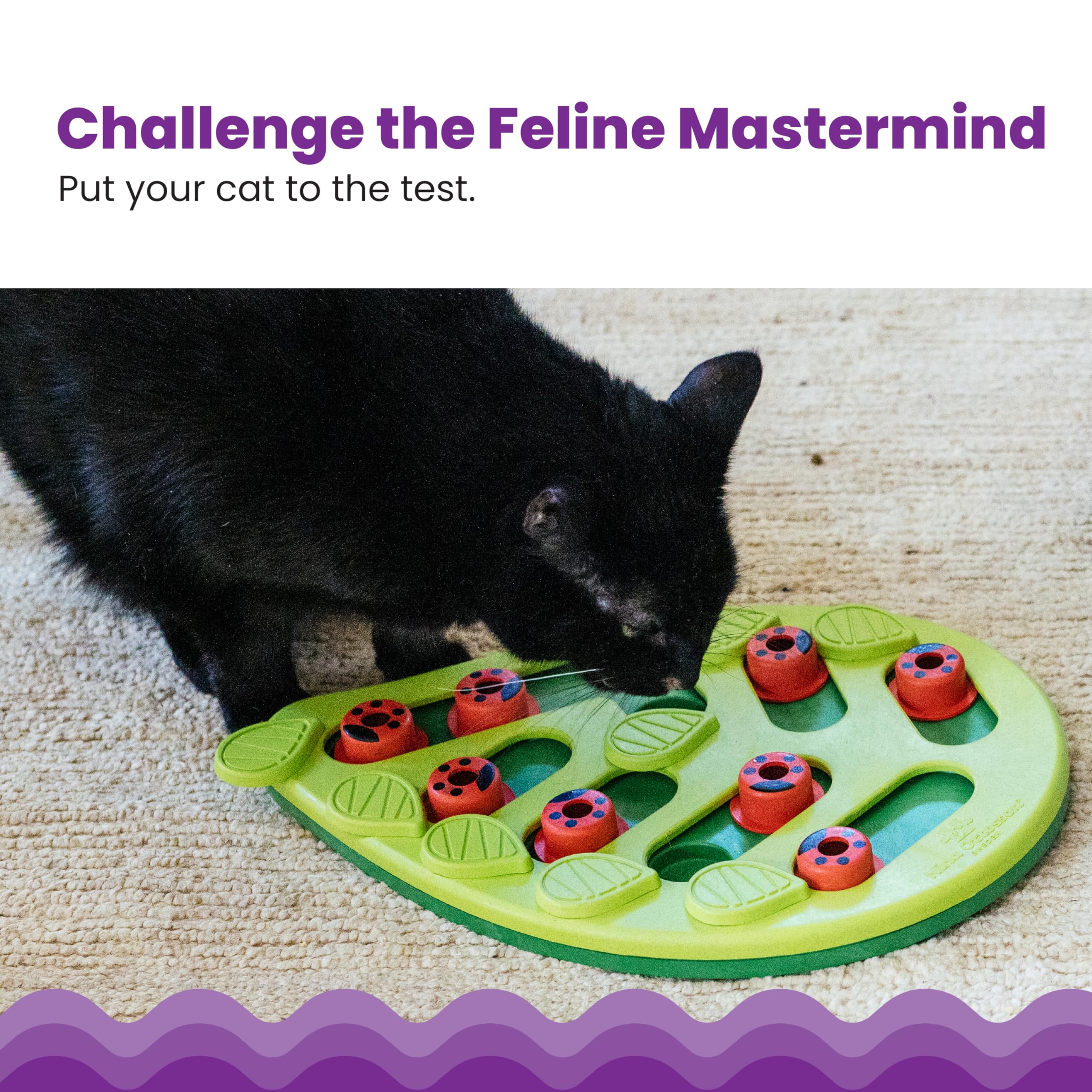 Catstages gros plan sur languettes en forme de feuille favorisant le jeu interactif