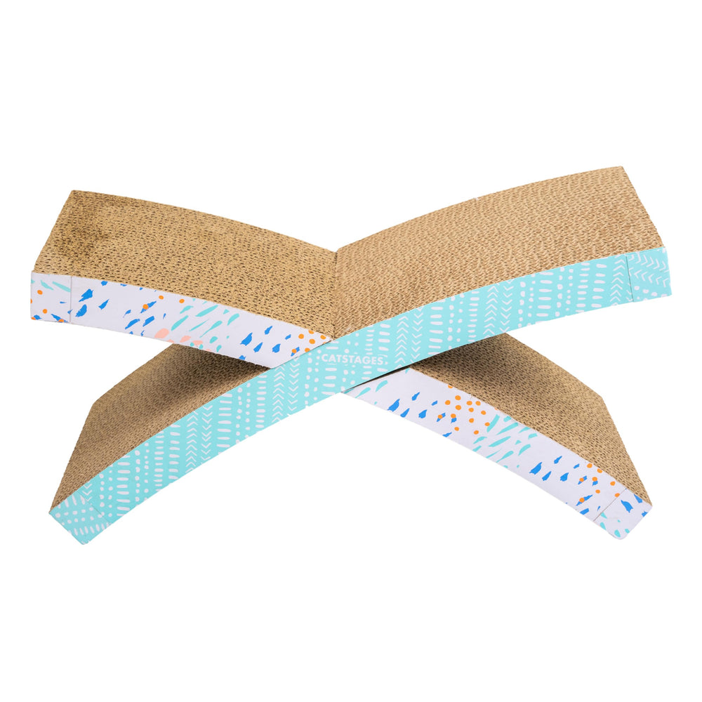 Catstages transat griffoir face montrant forme en X et confort