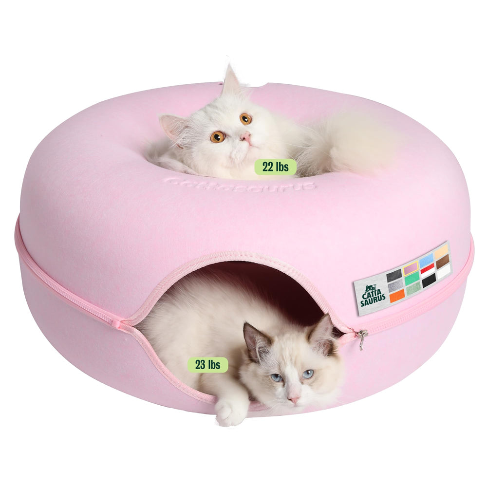 Cattasaurus vue avant du lit donut montrant confort et stabilité
