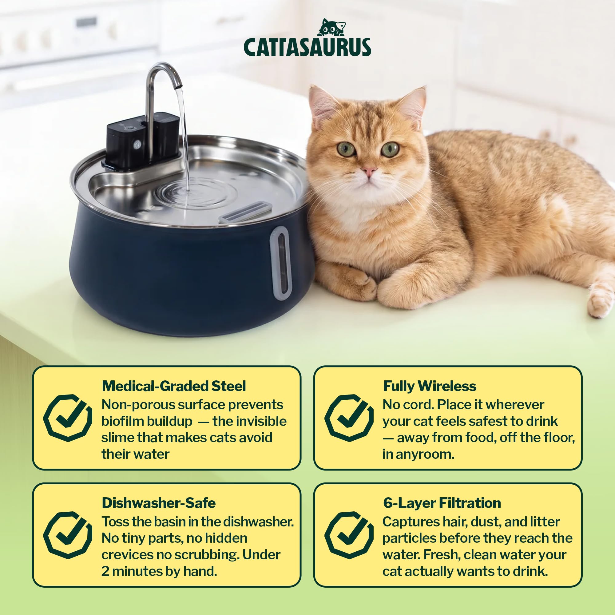 Cattasaurus réservoir 135 oz ouvert montrant grande capacité pratique