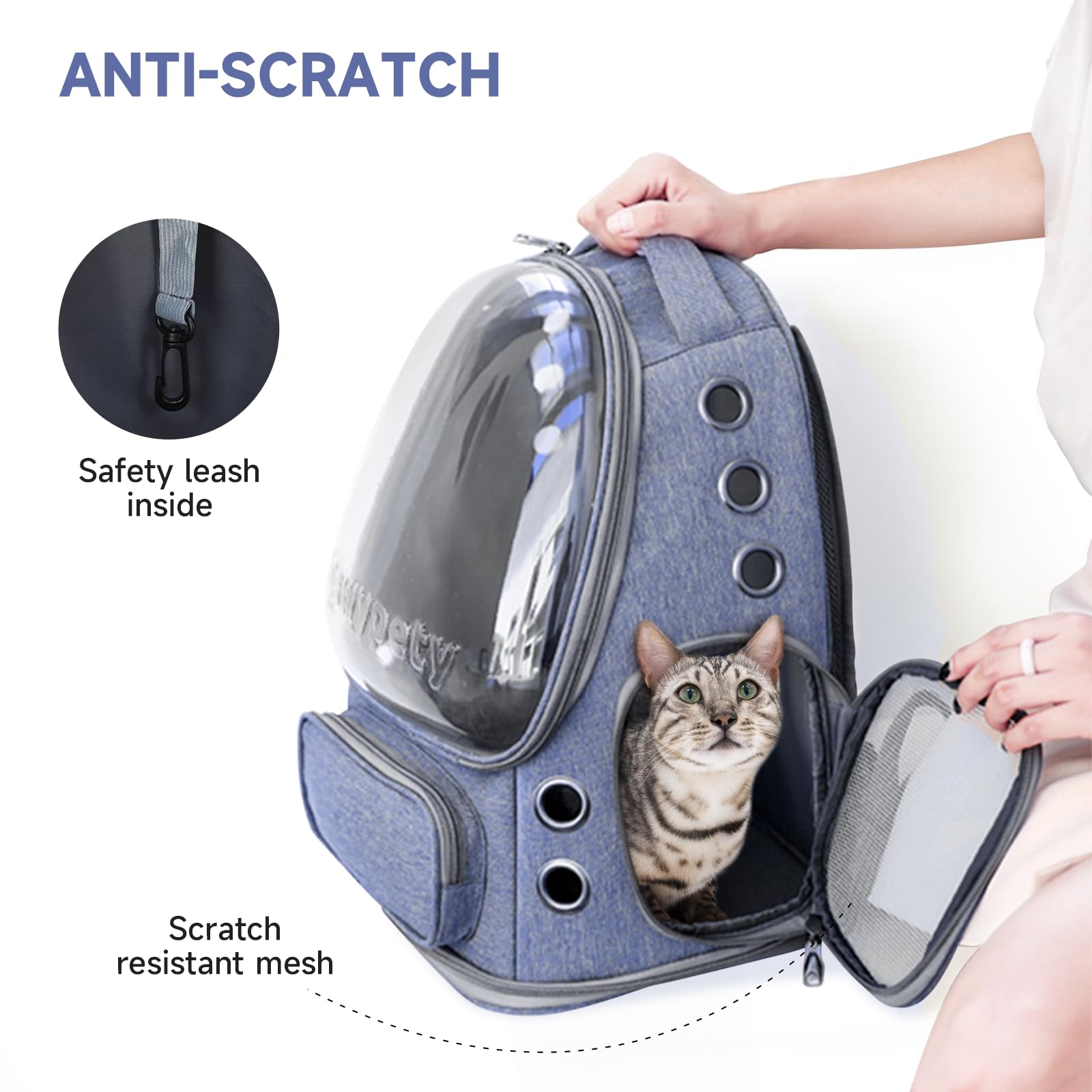 Cawypety panneau en maille latéral garantissant ventilation optimale