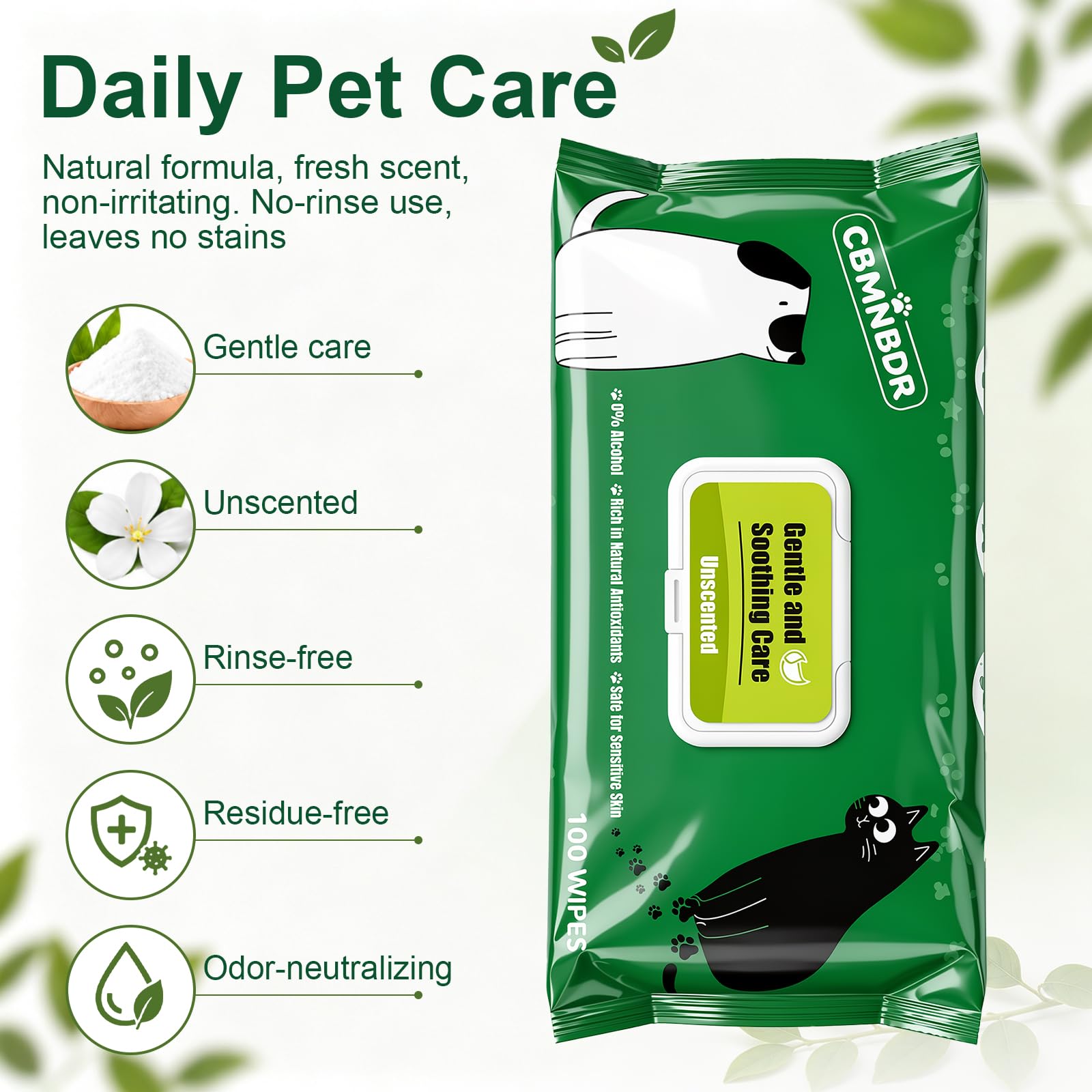 CBMNBDR lingette à côté d'un chien pour comparaison d'échelle pratique