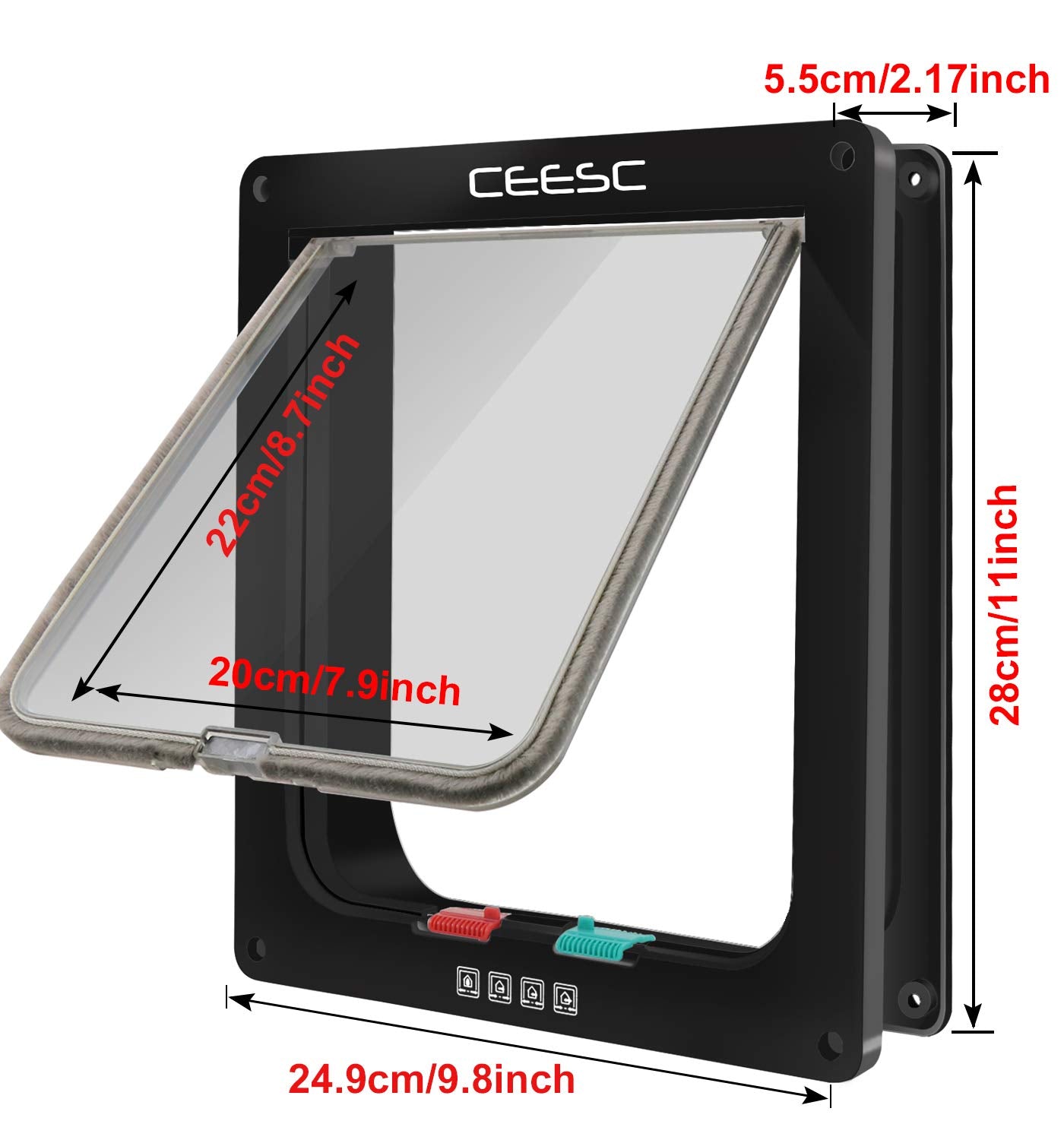 CEESC chatière installation dans porte avec outils, montage facile et précis