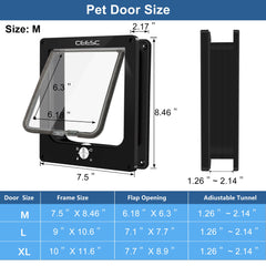 CEESC profil du tunnel ajustable adapté aux portes 32–54 mm pour installation sur mesure