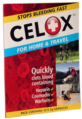 CELOX sachet 2g emballage avant montrant protection stérile et portabilité