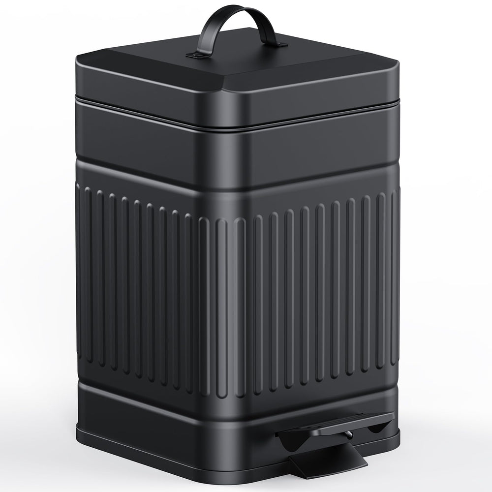 CEROELDA poubelle face avant noire élégante, design rétro pratique