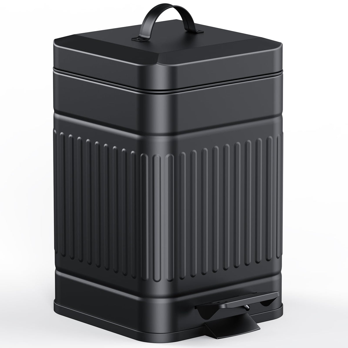 CEROELDA poubelle face avant noire élégante, design rétro pratique