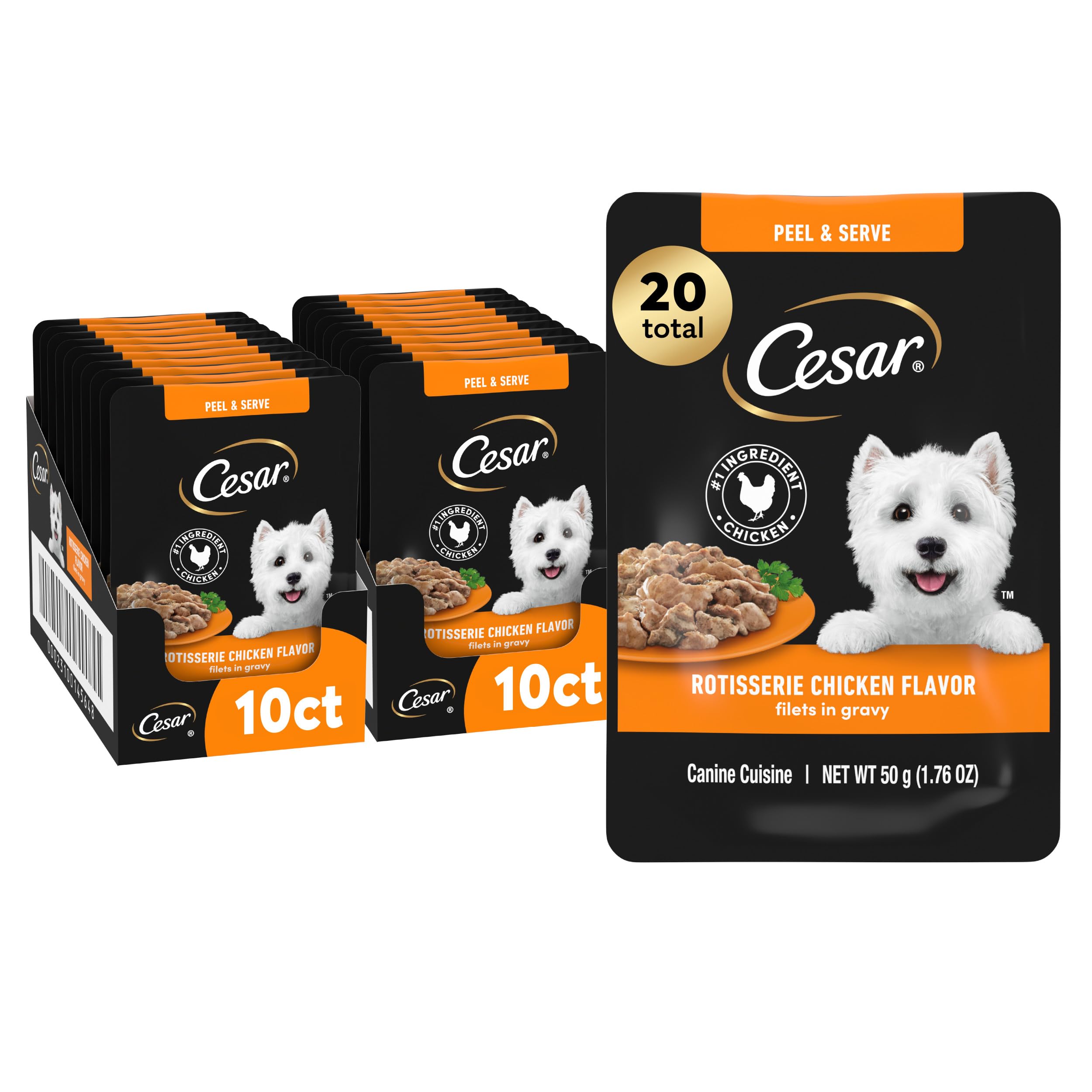 Cesar avant de la boîte montrant emballage complet et praticité