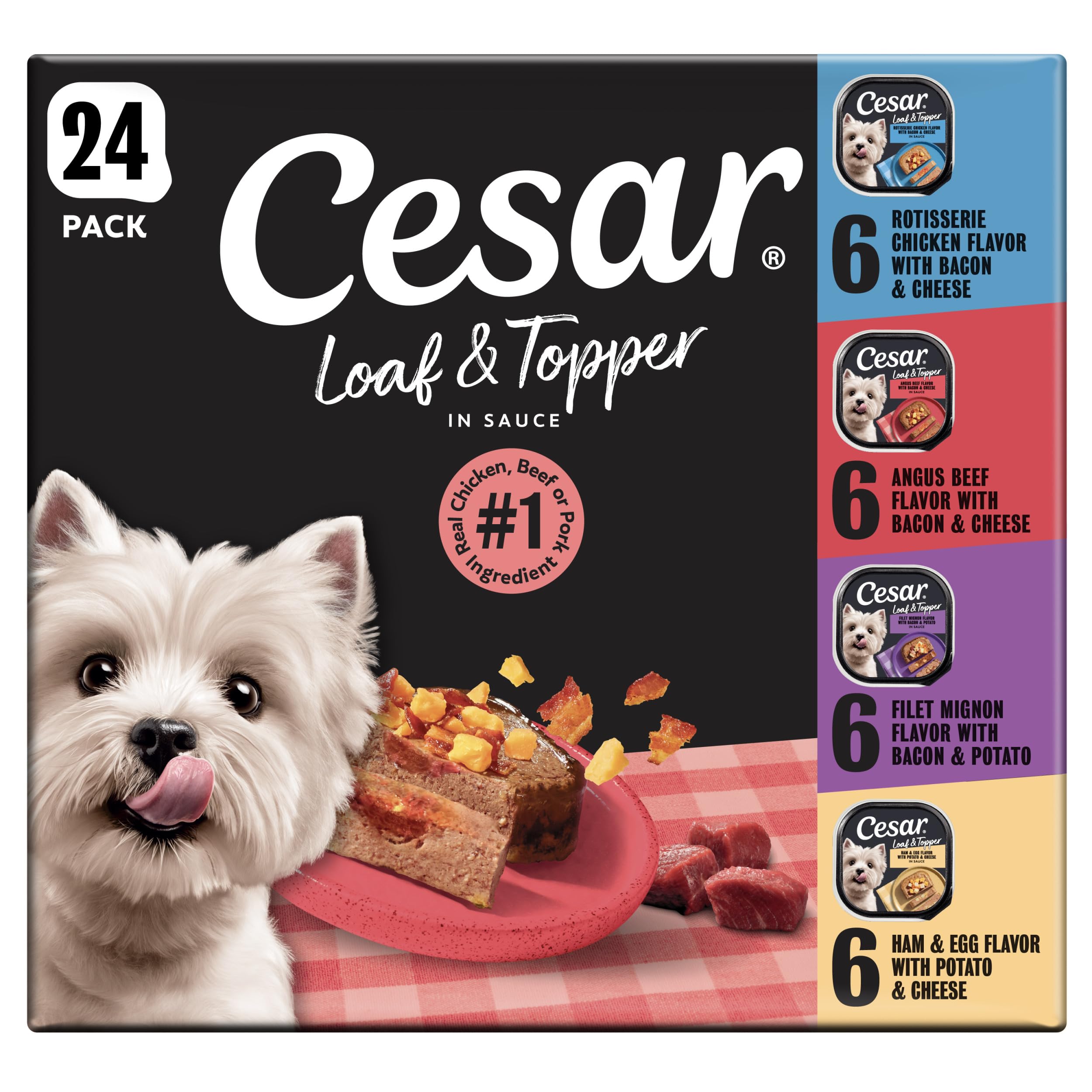 Cesar face avant de la barquette montrant l'emballage et l'appétence