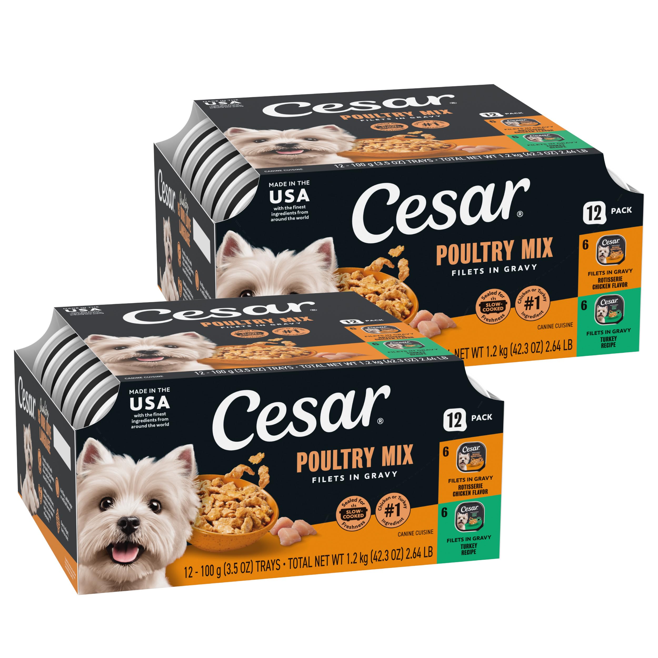 Cesar emballage avant montrant le pack 24 portions et praticité