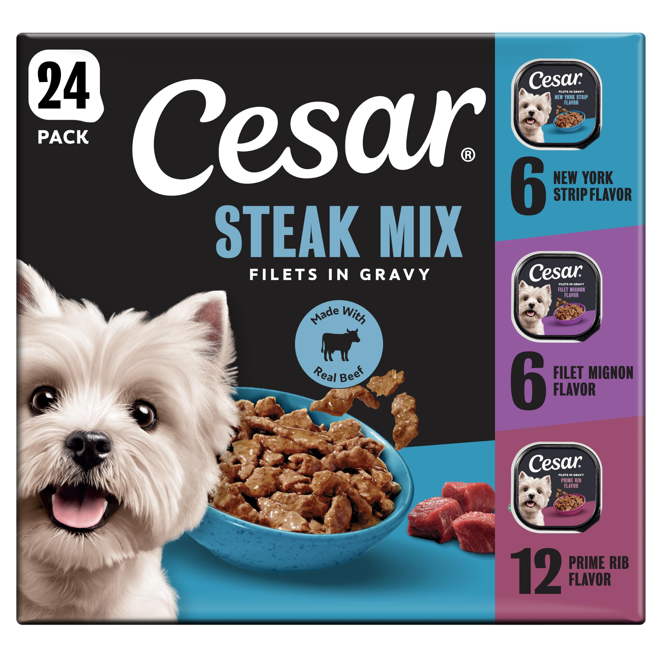 Cesar pack 24 barquettes face avant montrant le conditionnement pratique