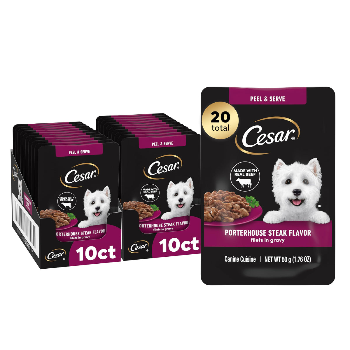 Cesar emballage avant montrant sachet individuel pratique pour repas