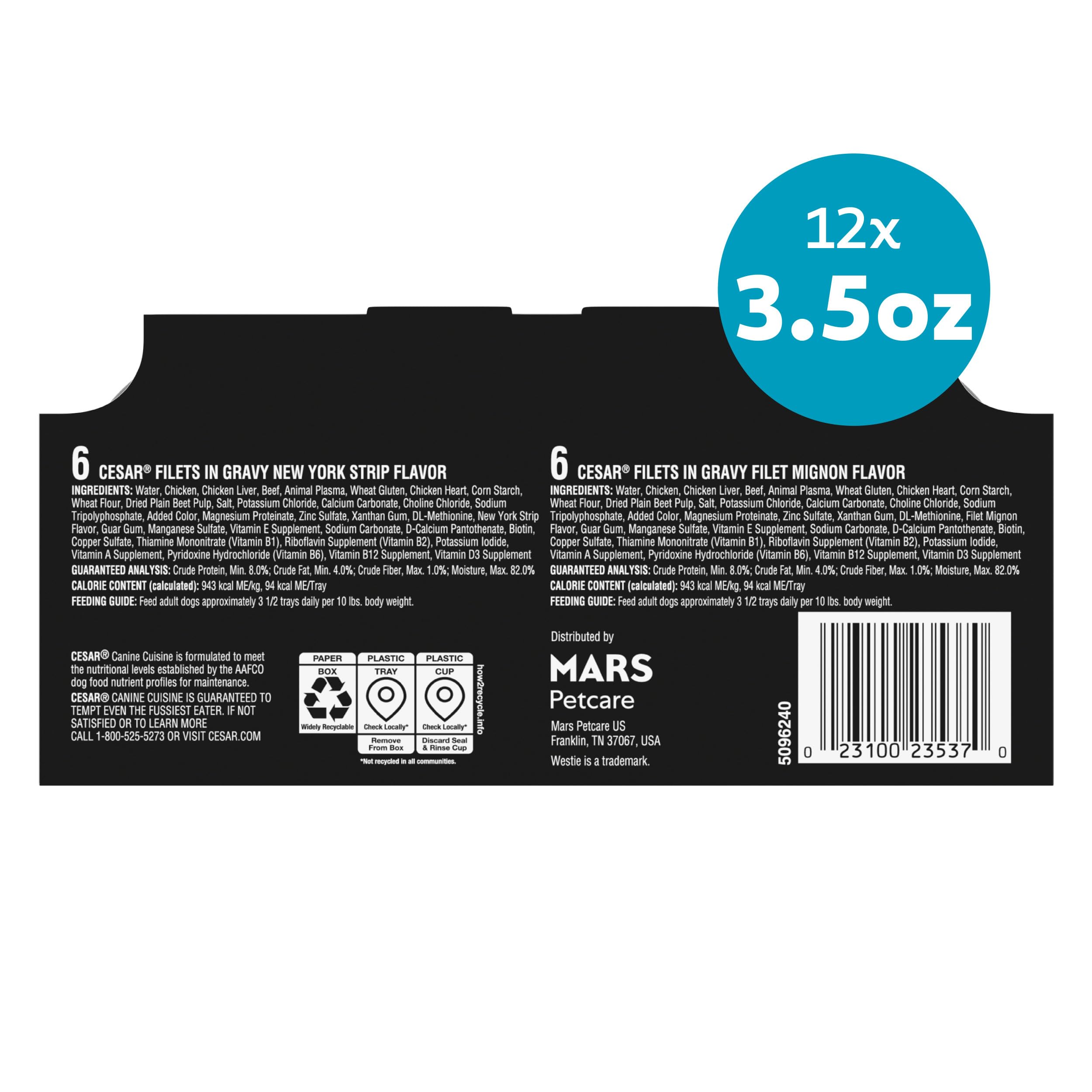 Cesar portion à l'échelle montrant taille 3,5 oz pour contrôle