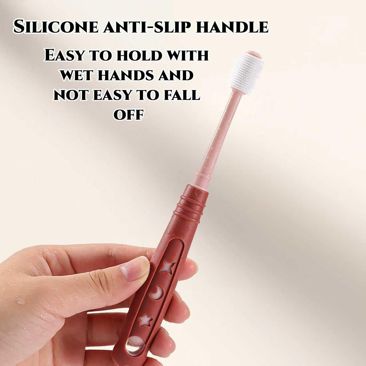 CGO gros plan sur tête 360° en silicone montrant nettoyage complet